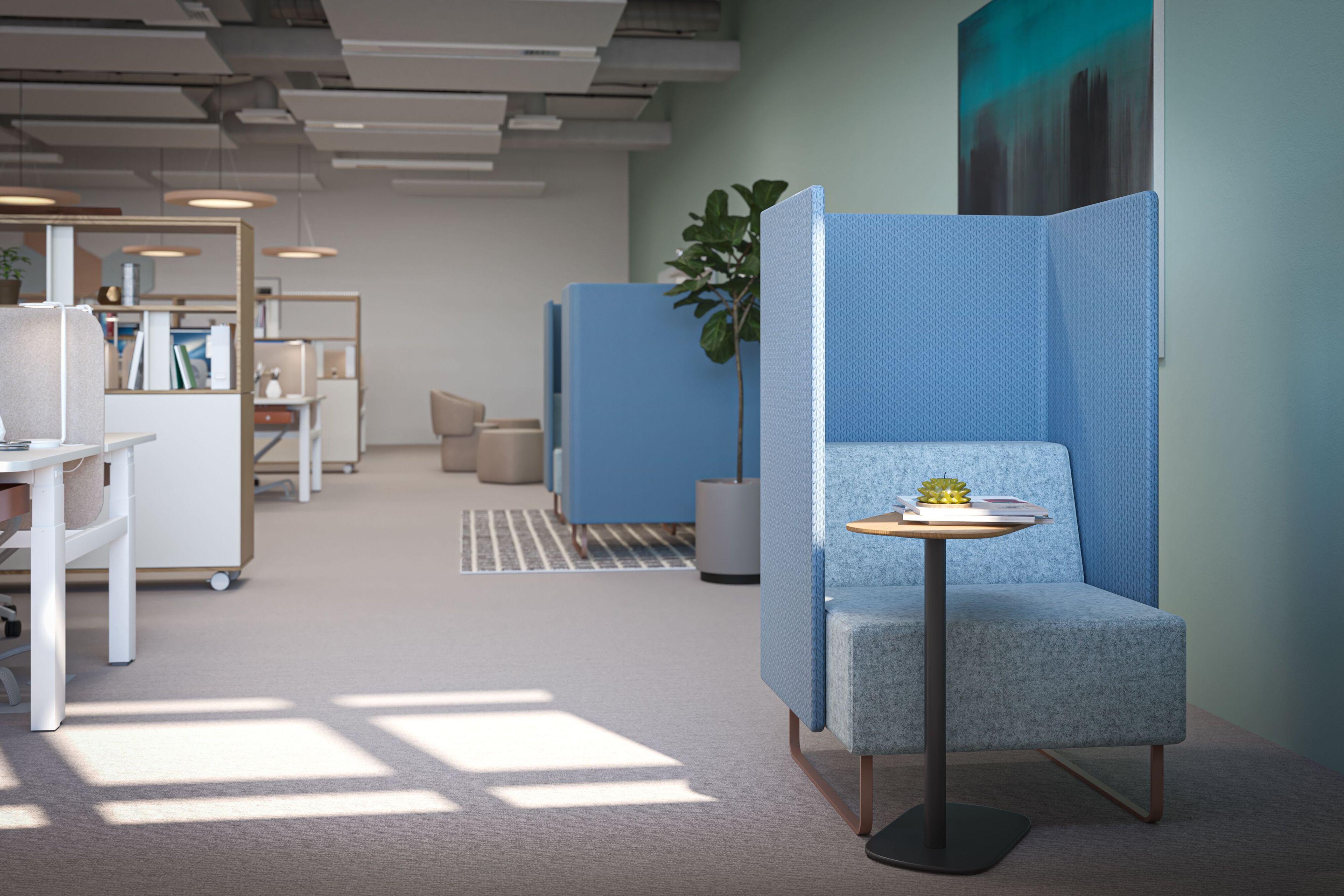 Остров офис модульная мультимедийная ткань Haworth Riverbend ARCH-00100131 - Вид №2