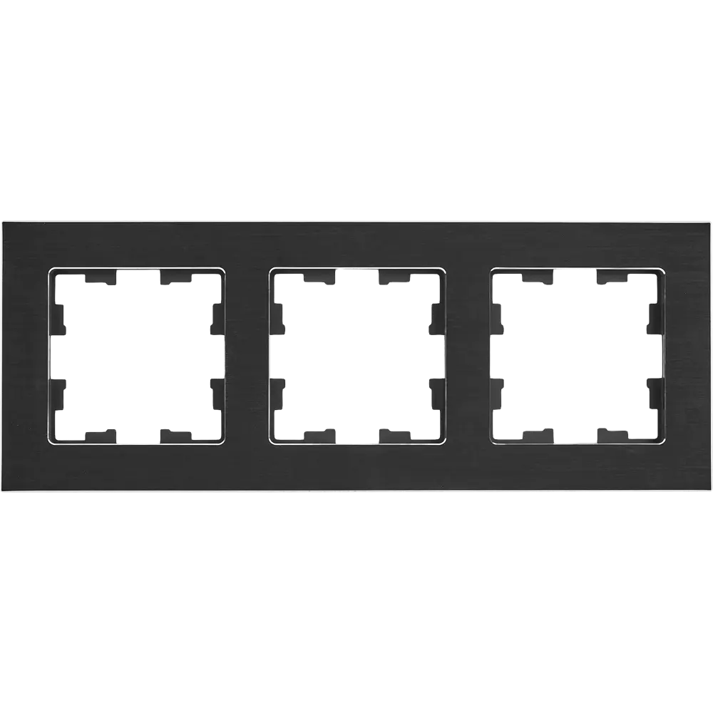 Рамка IEK Brite для розеток и выключателей - 3 поста, черный металл 87761327 STLM-1117128