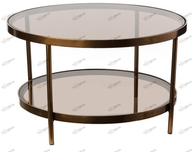 Pols Potten Низкий журнальный столик из стали и стекла  370-070-003 