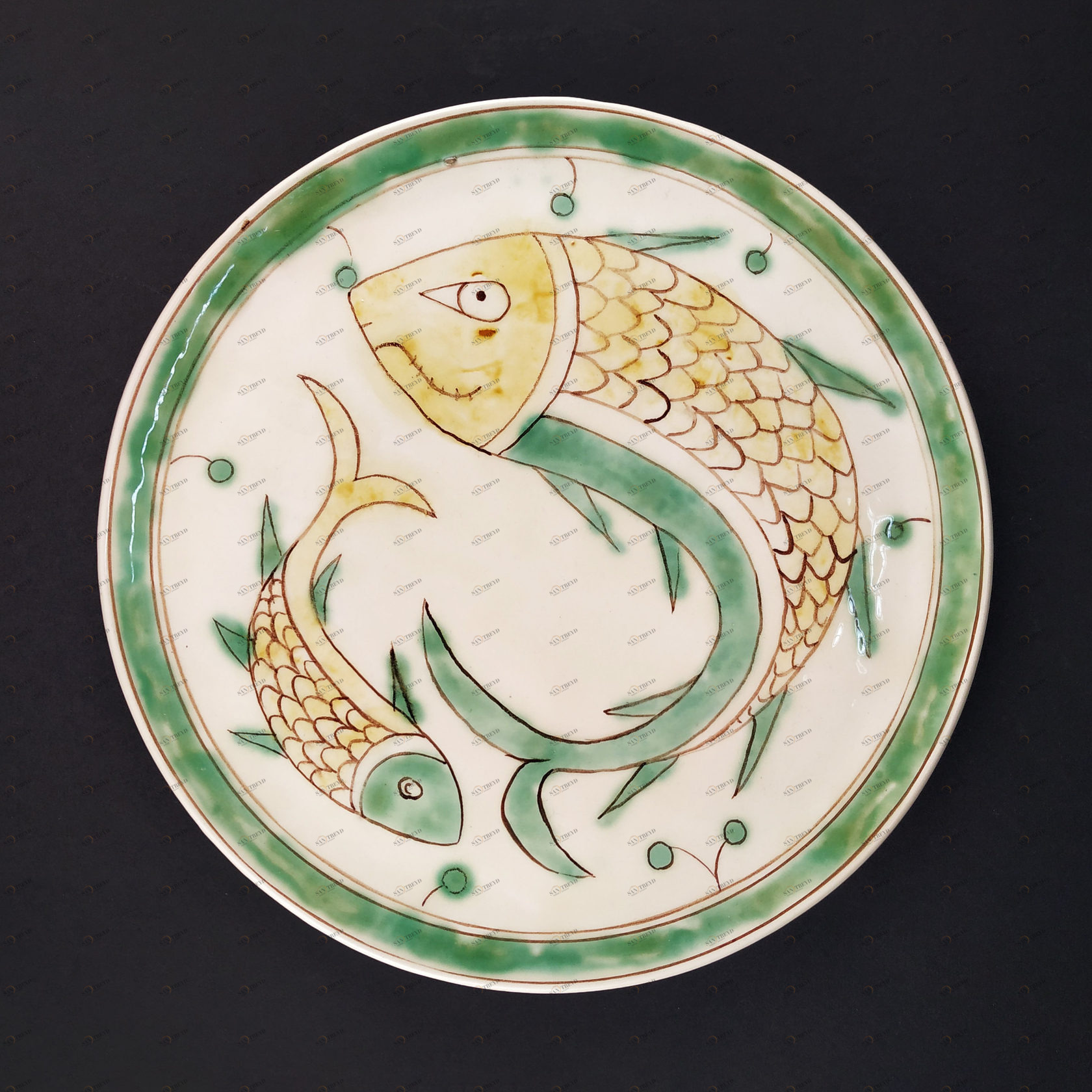 Декоративное блюдо "Рыбы" (на белом фоне) PROVANSFAIENCE sun-id-994693