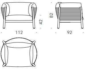 DE PADOVA Садовое кресло со съемным чехлом с подлокотниками Yak outdoor sun-id-1499606 - Вид №2