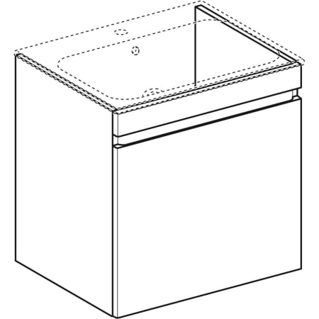 869563000 Шкафчик для встраиваемой раковины Geberit Renova Plan, с одним выдвижным и одним внутренним выдвижным ящиком Geberit  - Вид №22