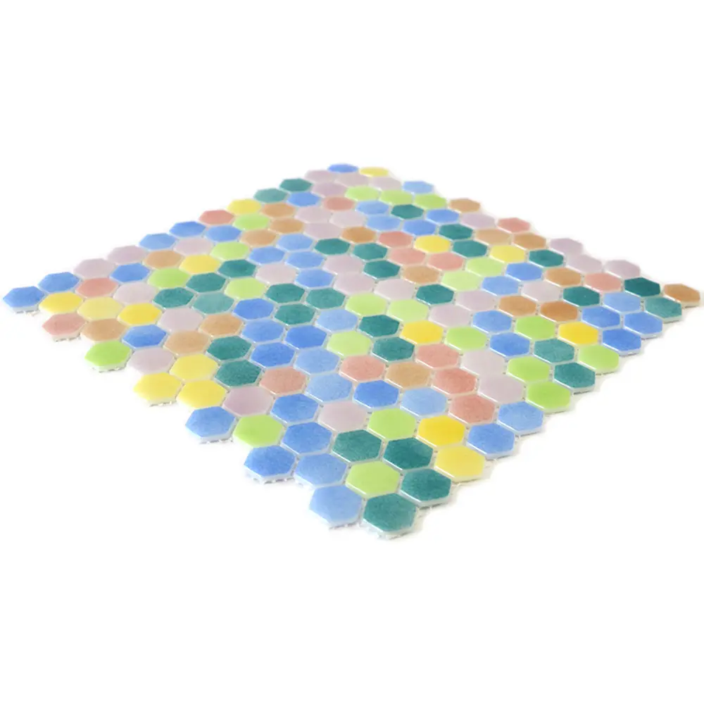 Мозаика стеклянная Natural STP-MIX001-HEX 29x29 см цвет белый Santreyd Steppa STLM-2149255 - Вид №3