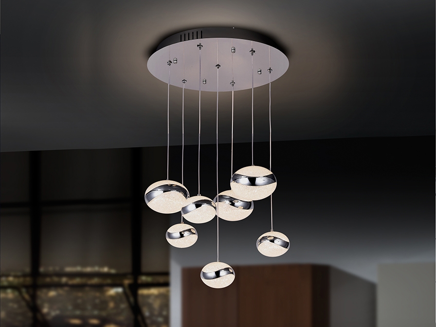 098265 Подвесной светильник LED 7L хром Schuller Lipse 