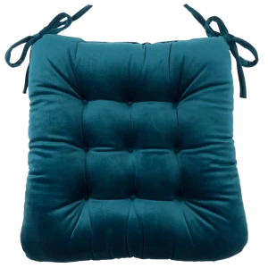 Подушка для стула Бархат 40x36x6 см цвет морская глубина
