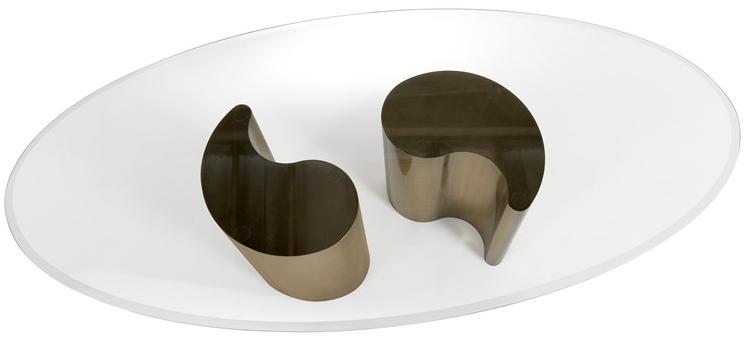 ETRO Home Interiors Овальный стол для гостиной из дерева и стекла  E.arp.124.a  - Вид №1