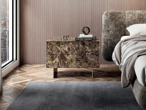 Прямоугольная стеклянная тумбочка с ящиками