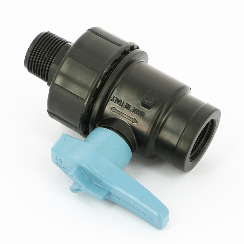 Кран обжим-Н Unidelta 25 х 3/4" для труб ПНД полипропилен PP-B 1072025003001 - Вид №3