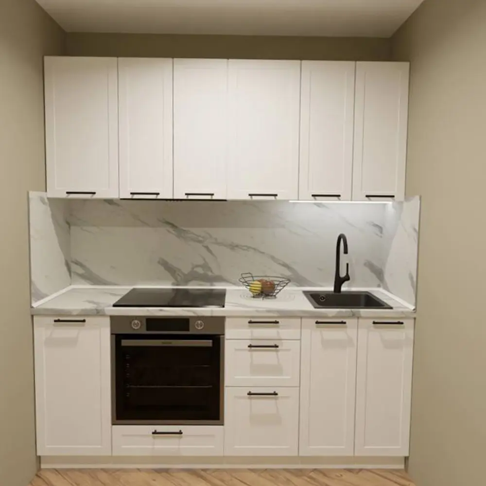 Кухонный гарнитур 200x60 см Ньюпорт ВШВ цвет белый KONSENSA STLM-2081261