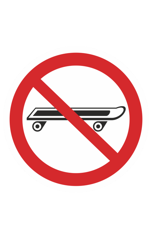 68754 Знак "Вход со скейтбордами запрещен"  Различные знаки для общественных мест размер 100 х 100 мм Спецодежда 