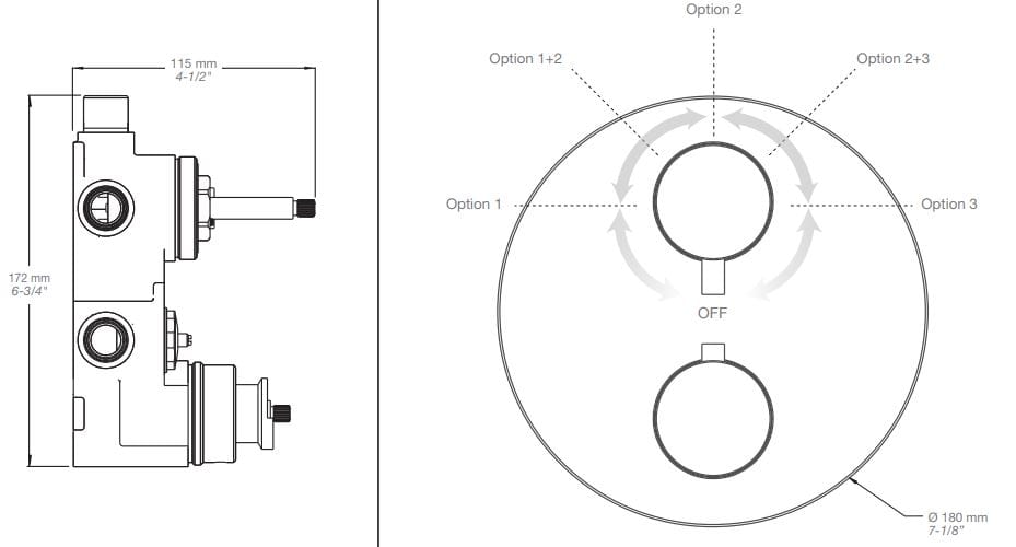 Набор термостатических встраиваемых ванн с ручным душем BARIL Zip B66 ARCH-00139206 - Вид №5