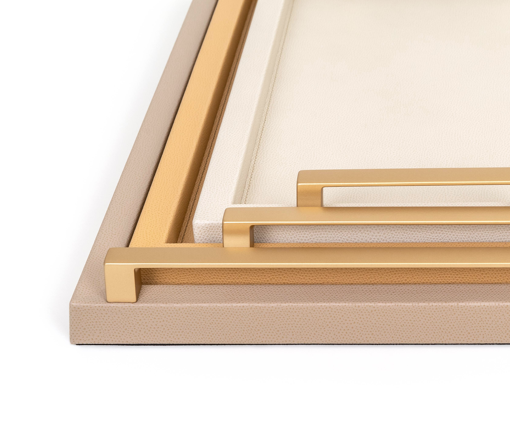 Юпитер Поднос - 40x25 см/металл-хром/тканая кожа_темно-серый Pinetti 00.1314.061.055 - Вид №5