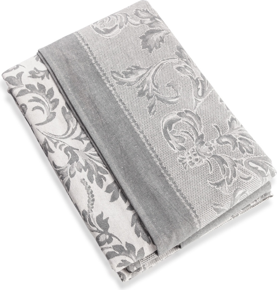 10638713 Яковлевский жаккард Скатерть прямоугольная Яковлевский Жаккард Овальная 178х320см серая, хлопок Ткань 