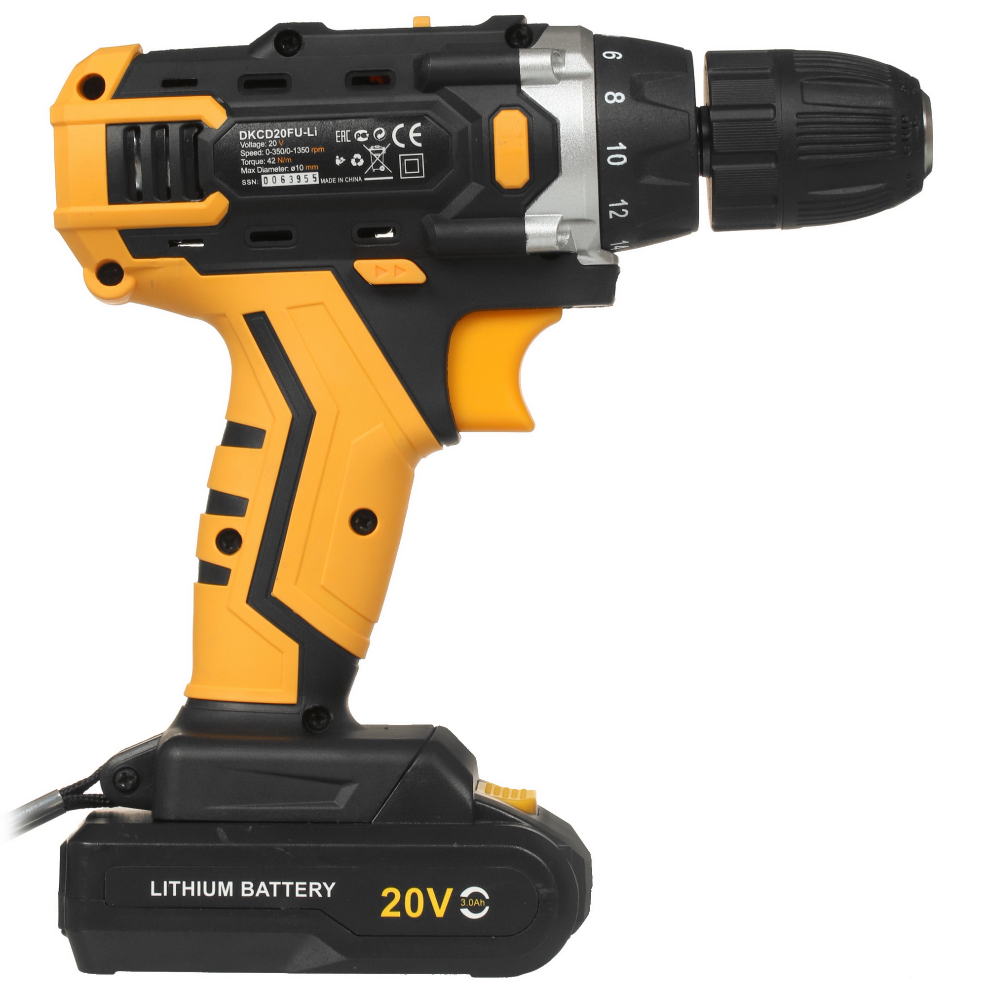 Дрель-шуруповерт DEKO DKCD20FU-Li 063-4175 MAX 20V 5325057 STDN-0128895 - Вид №1