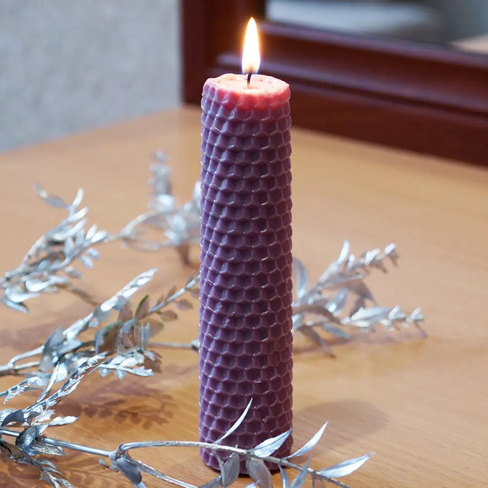 Свеча вощинная цилиндр лаванда 3x13 см EVIS STLM-2130691 - Вид №2