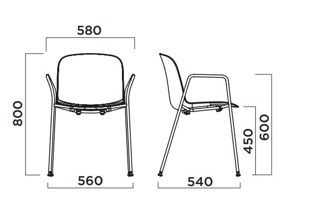 Штабелируемый стул из полипропилена с подлокотниками Infiniti Relief ARCH-00141716 - Вид №7