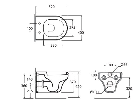 Керамический подвесной туалет Azzurra Ceramica CHARME ARCH-00083217 - Вид №2