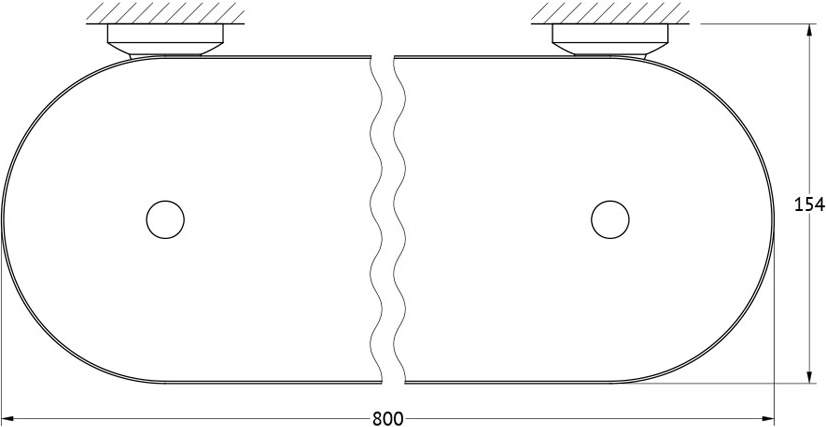 STI 316 Полка с держателями 80 cm 3SC STILMAR MATTE GOLD Treesseci 3SC - Вид №1
