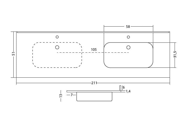 Встраиваемый умывальник из смолы Gaia Mobili Complements ARCH-00028734 - Вид №3