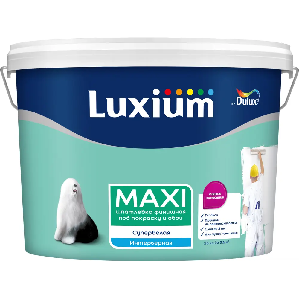 Шпаклевка финишная Luxium Maxi цвет белый 8.6 л STLM-2032161