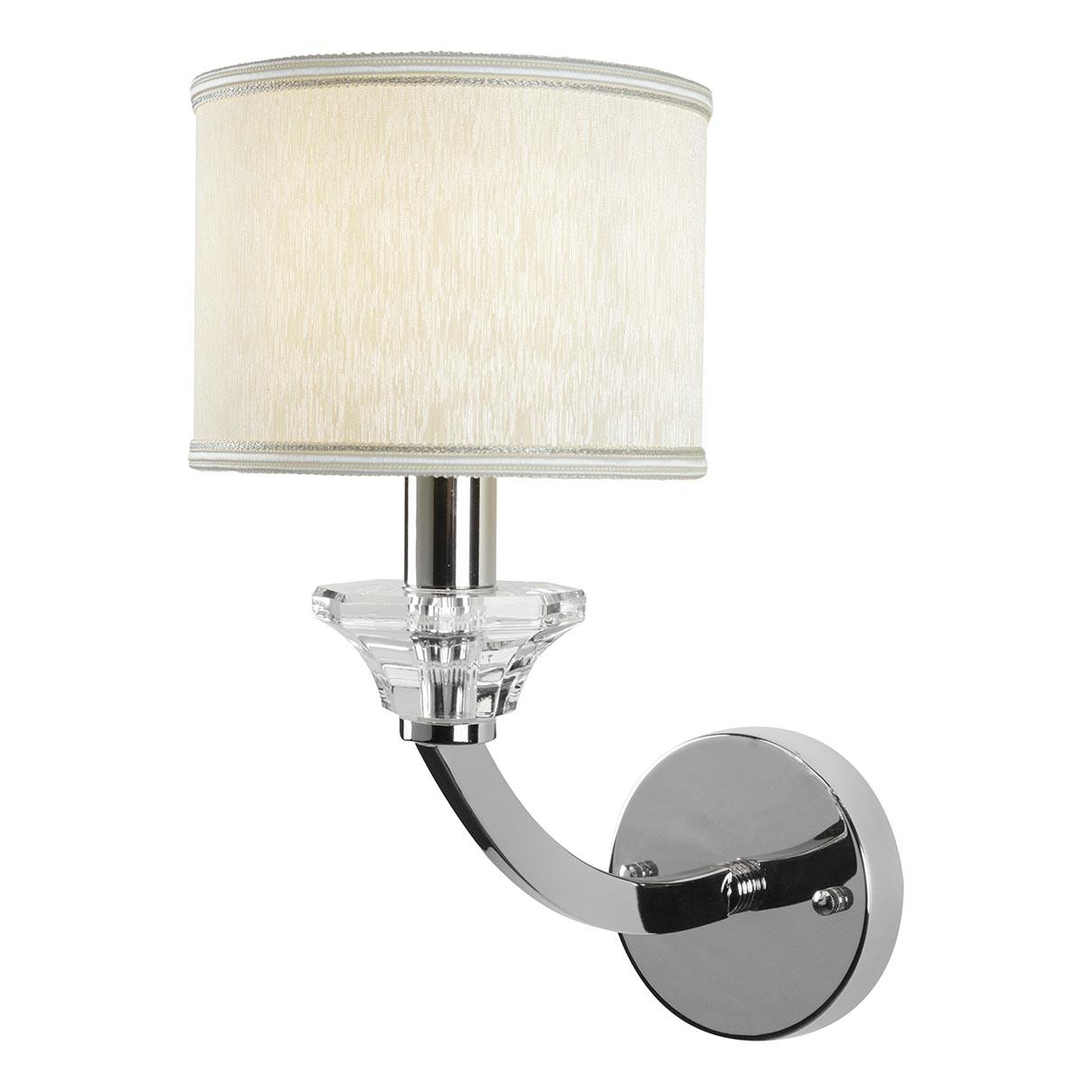 Бра с абажуром белое Oxford 85175/1B CR ILAMP OXFORD 00-3949124 Белый;хром - Вид №2