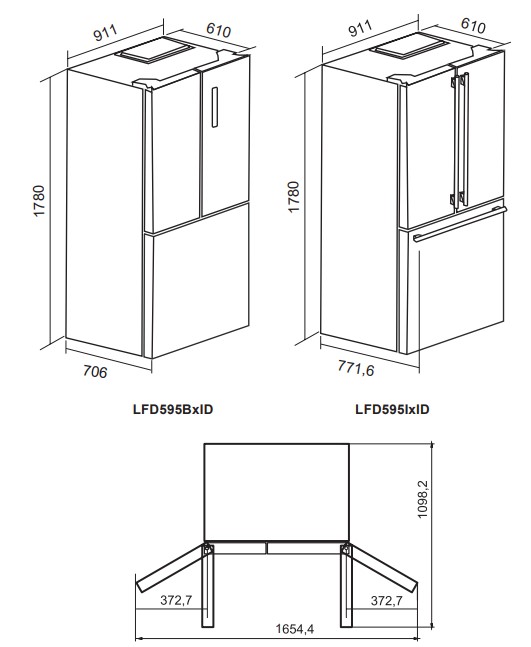 9087723 Холодильник многодверный   LEX LFD595BxID черный STDN-0066459 - Вид №11