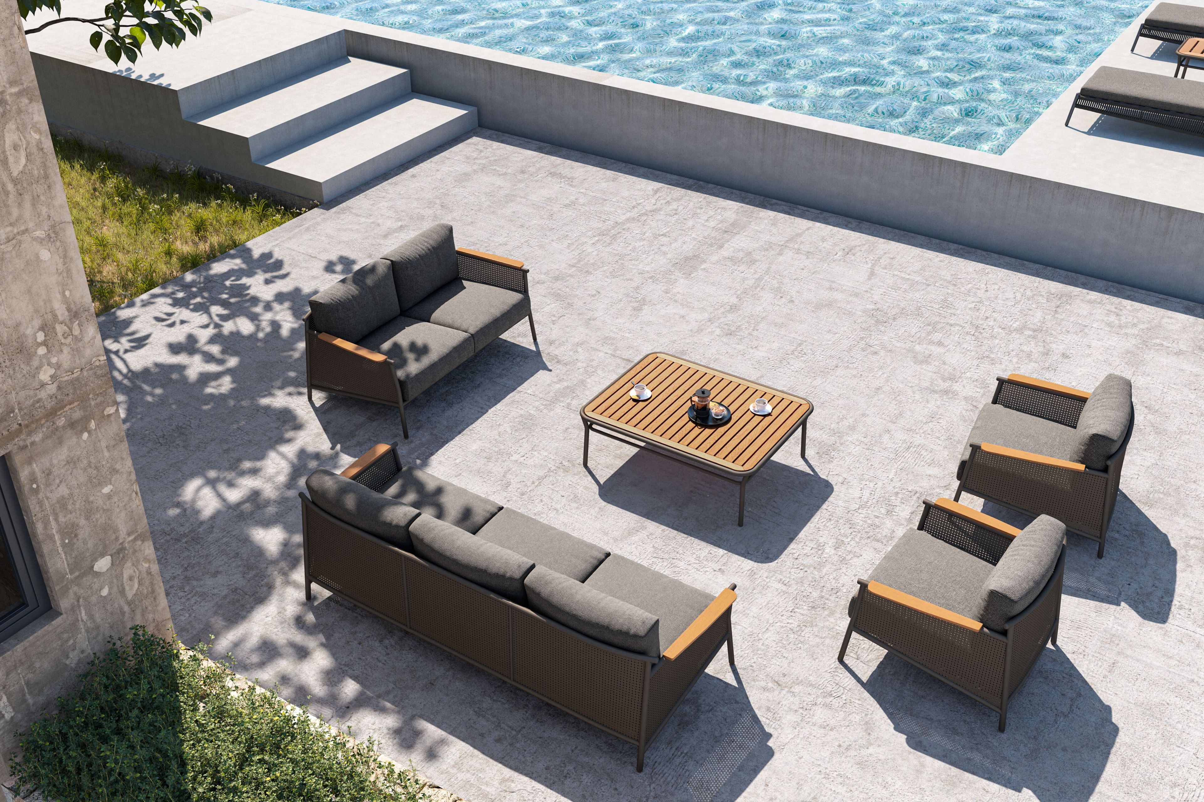 2-местный алюминиевый садовый диван VINEKO Nine Degrees ARCH-00037621 - Вид №2