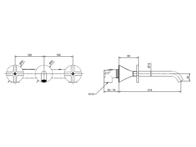 Смеситель для раковины из хромированной латуни Bugnatese Orion ARCH-00000686 - Вид №1