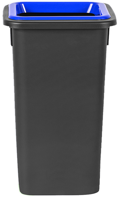 91070952 Мусорное ведро 20 л Fit bin черный бак с синей крышкой с отверстием STLM-0468171 PLAFOR