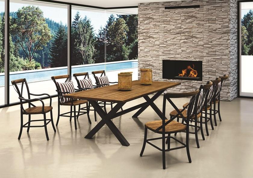 MOBIKA GARDEN Садовый стул из алюминия и дерева с подставкой для ног Largo sun-id-1447291 - Вид №2