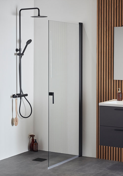 1450315 Душевая Дверь Igloo Pro Rak 80 Clear Glass Black Hafa Прозрачный 