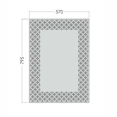 Зеркало прямоугольное с бежевым принтом "Ридл-1" GRAUM ДИЗАЙНЕРСКИЕ 304136 Зеркальный  - Вид №1
