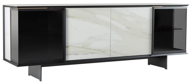 Tonin Casa Комод из стекла и керамогранита с распашными дверцами sun-id-1422625 - Вид №1