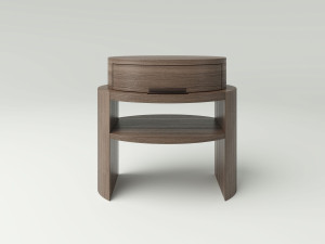 Овальная дубовая тумбочка