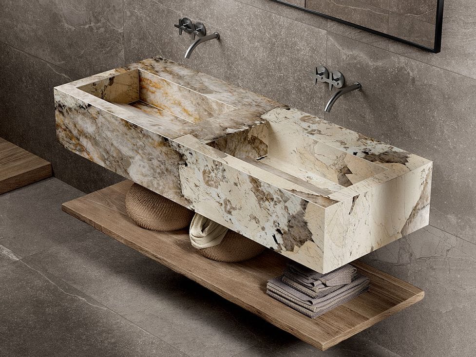 Двойная подвесная раковина из керамогранита CERAMICA FONDOVALLE SHAPE ARCH-00062135