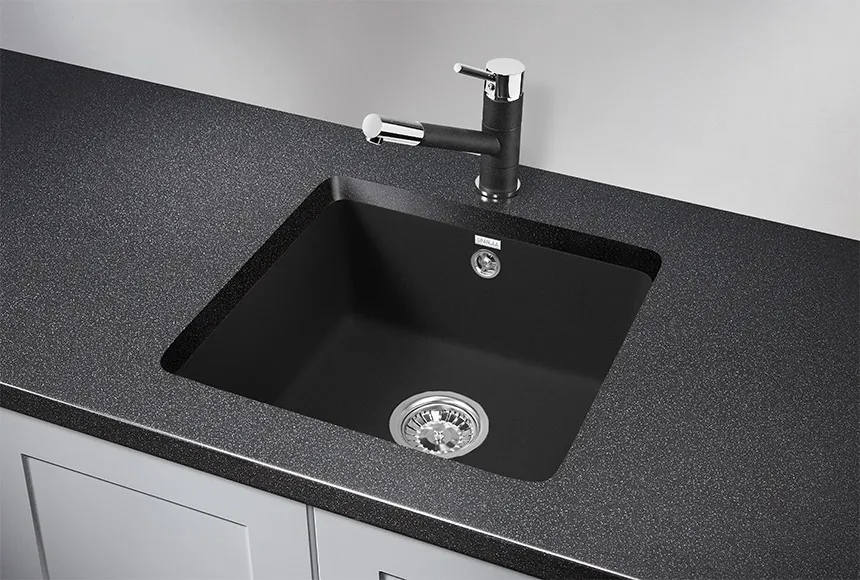 3601, ЧЁРНЫЙ, кухонная мойка, кварц GRANULA 3601-ST80