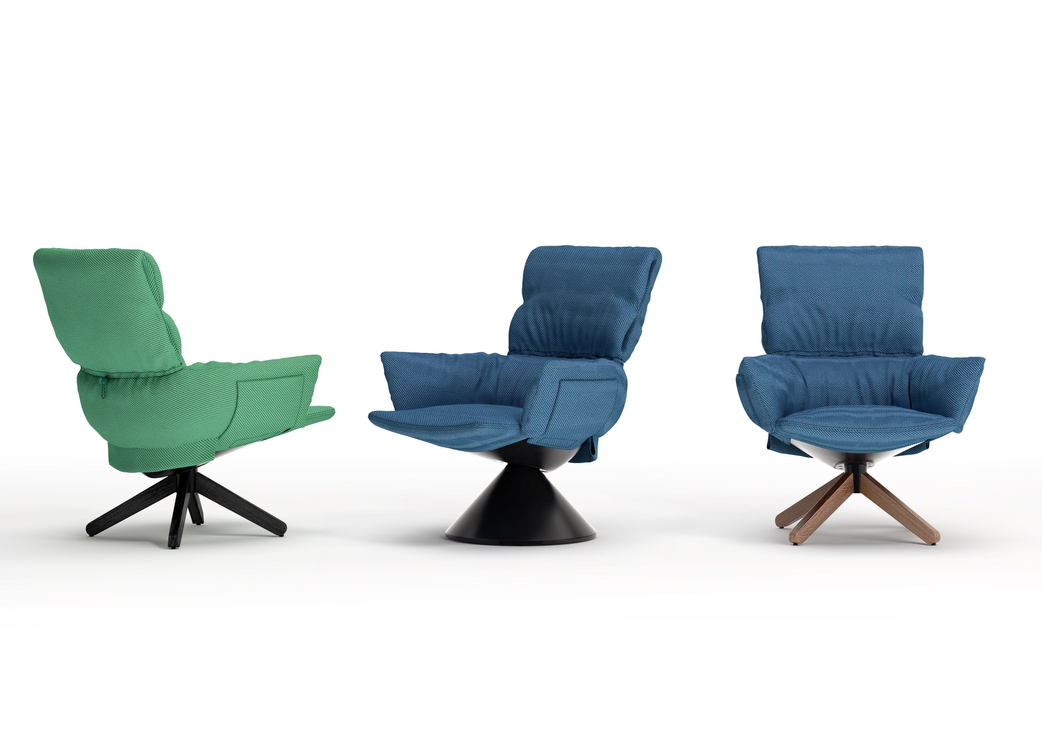 Съемное вращающееся кресло с металлическим коническим основанием CAPPELLINI Lud'o Lounge ARCH-00066375 - Вид №3