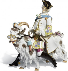 10593996 Meissen Фигурка 43см "Портняжка на козле" (И.-И. Кэндлер, 1737г.) Фарфор