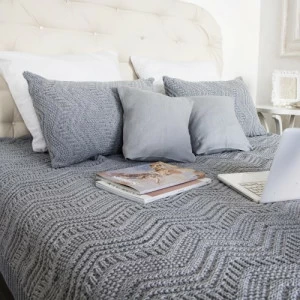 Плед NESTOR 135*220 APERO ДИЗАЙНЕРСКИЕ, ВЯЗАНЫЕ, ОДНОТОННЫЕ 010327 Серый