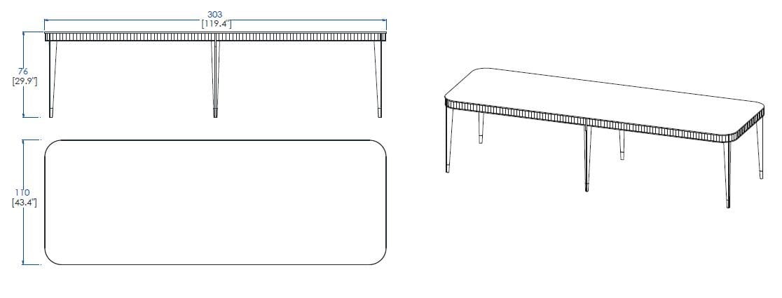 Прямоугольный вишневый стол и мраморная столешница ROCHE BOBOIS Eden-Rock ARCH-00078506 - Вид №4