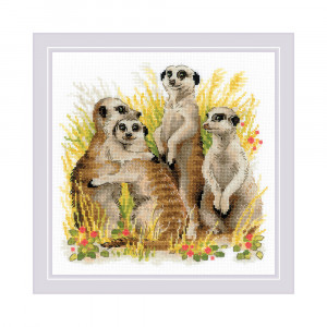 1761 Набор для вышивания Сурикаты 25 х 25 см RIOLIS Сотвори Сама