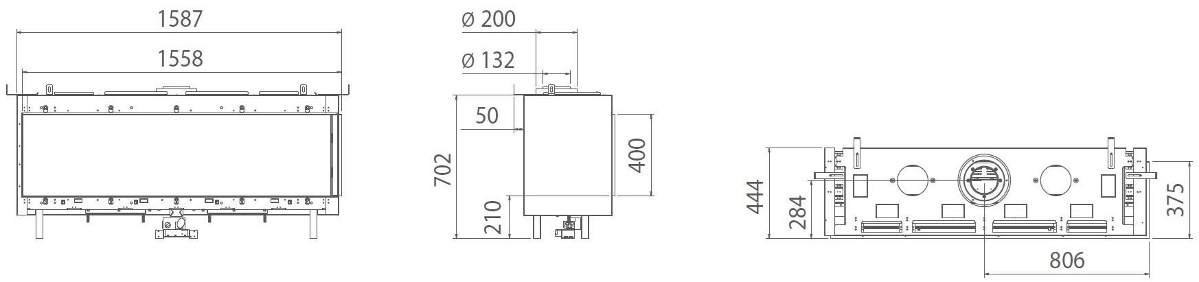 BRITISH FIRES Встроенный закрытый газовый камин sun-id-1353732 - Вид №1