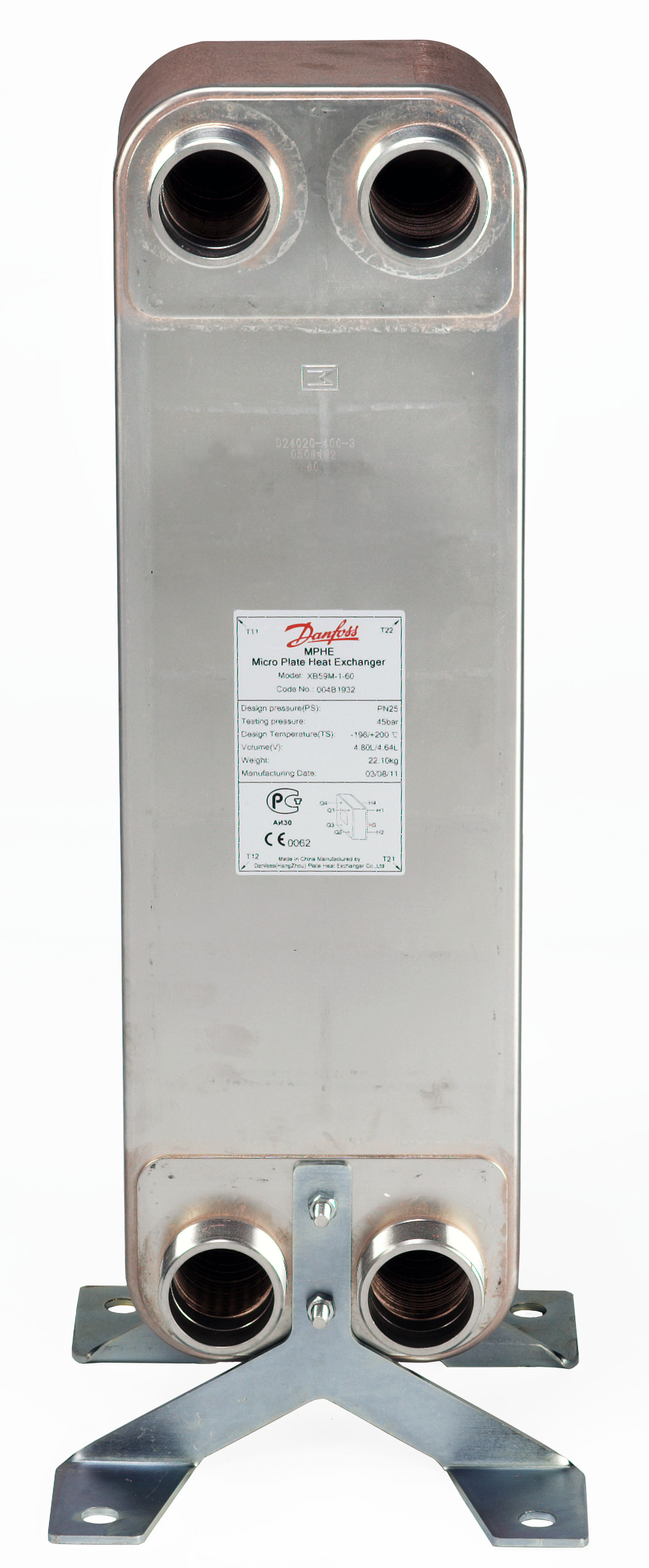 Danfoss Паяный пластинчатый теплообменник серии XB59M XB 59M-1-60 Паяный ТО 004B1932  - Вид №12