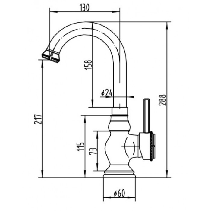 Zorg A 204U-BR Смеситель для кухни Zorg 217 х 130 мм  - Вид №3