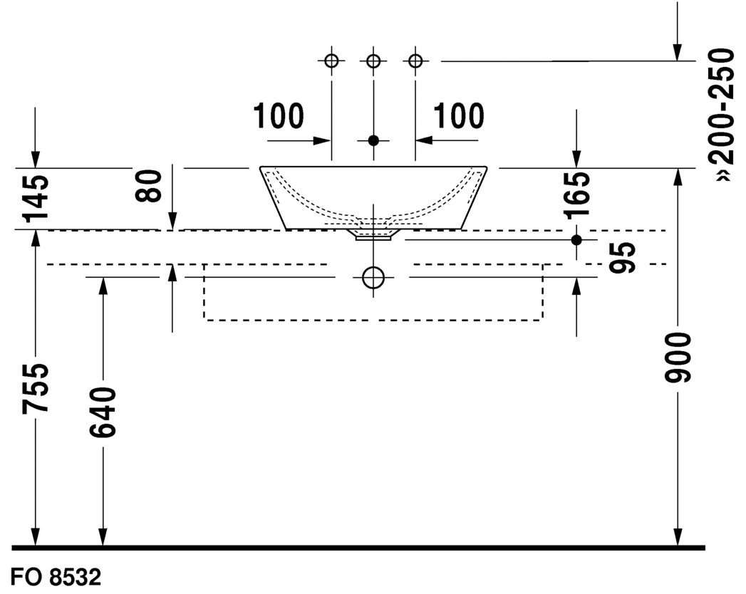 0447530000 Накладная раковина на столешницу  овальная Duravit Starck 1 - Вид №3