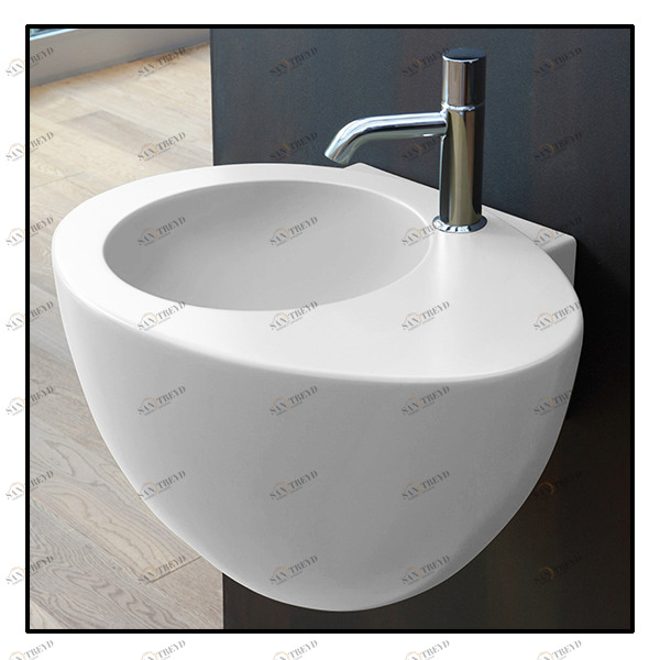 LGLS70 Подвесная раковина настенная овальная Ceramica Cielo  белая 