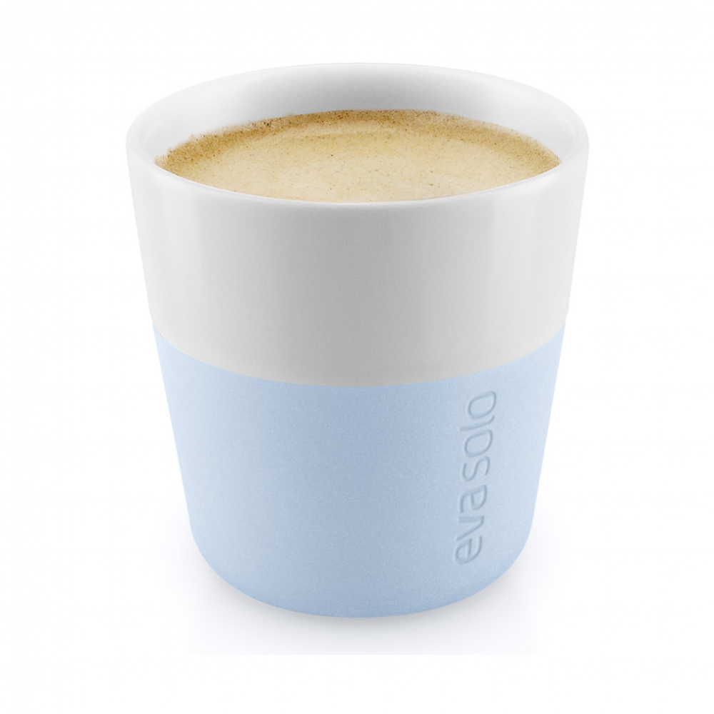 EVA SOLO 501085 Чашки для эспрессо, 80 мл, 2 шт, голубой Фарфор, силикон  - Вид №1