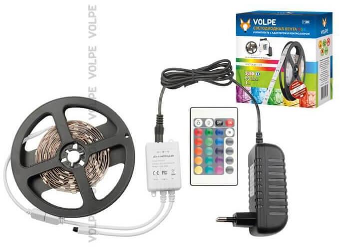 ULS-Q221 5050-60LED/m-IP20-3M-RGB RRP36C24 Светодиодная лента 12W/m 60LED/m 5050SMD RGB 3M 10774 Volpe ULS-Q121