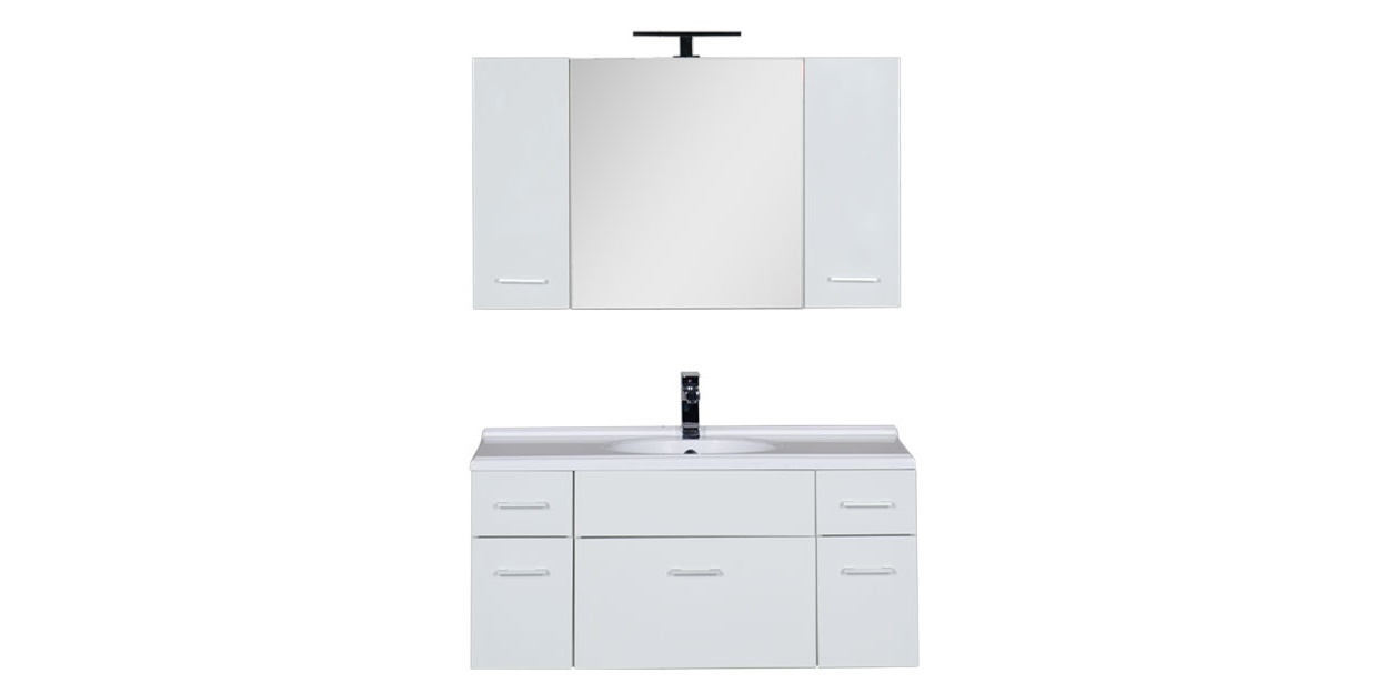 Комплект мебели Aquanet Данте 110 белый (камерино 2 навесных шкафчика) 00164826 - Вид №1