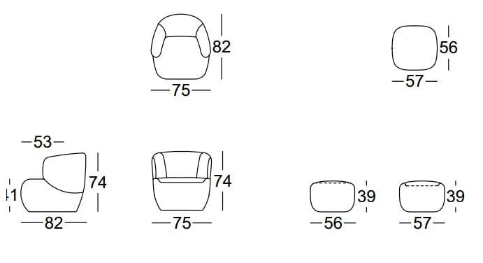 Кожаное кресло с подлокотниками Rolf Benz ROLF BENZ 384 ARCH-00026479 - Вид №1